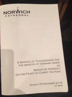 Farewell service for Bishop of Norwich Graham James